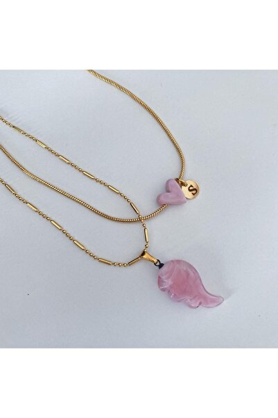 Venus Design Murano Melek Kanadi- Kalp Kolye Seti