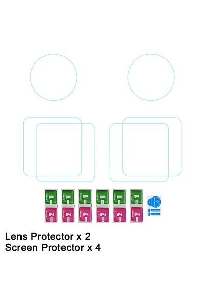 ORBMART E2085-2 Tempered Glass Screen Protector for DJI Action 2 Lens Protection Protective Film for DJI Osm