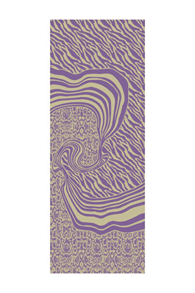 Mooncorn Σάλι διπλής όψης με μοτίβο Riad Olive-Purple