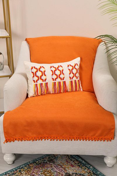 Aisha's Design Pom-Pom Armchair Cover 180X75 Cm,Ko-34T