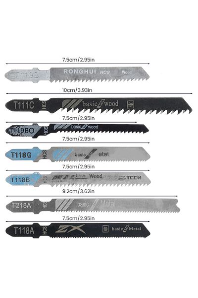 Choice 20Pcs Jigsaw Blades Set T-Shaft HCS Assorted Jig Saw Blades for Wood Plastic and Metal Cutting Bl...
