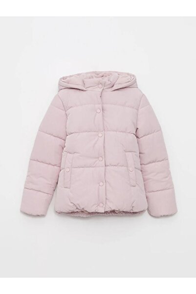LC Waikiki LCW Kids Lila Kapüşonlu Basic Kız Çocuk Şişme Mont