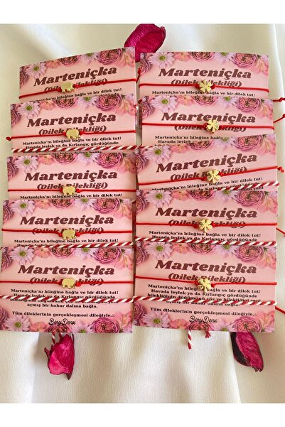 BeryDenz 10 Adet Fil Yonca Ve Marteniçka Şans Bileklik Seti(KARTLI HEDİYE PAK...