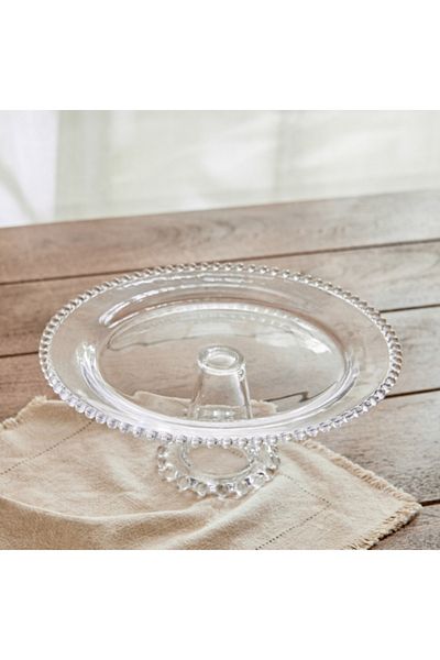 Home Box Merriam Beaded Cake Stand with Pedestal 30.5 cm
