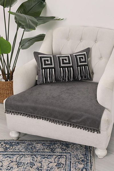 Aisha's Design غطاء مقعد بومبوم 90x75 سم،KO-33T