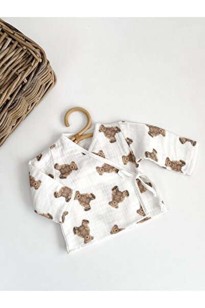 Muukh store Organik Baskılı Dört Kat Müslin Hastane Seti - 3’lü - 0/3 ay