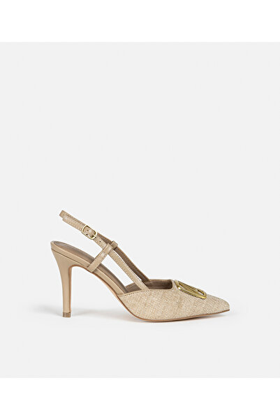 İpekyol Metal monogram tokalı topuklu ayakkabı