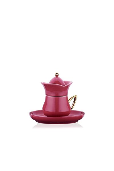 KORKMAZ Lalezar Collection 2-Piece Pink Coffee Cup Set A8778-3