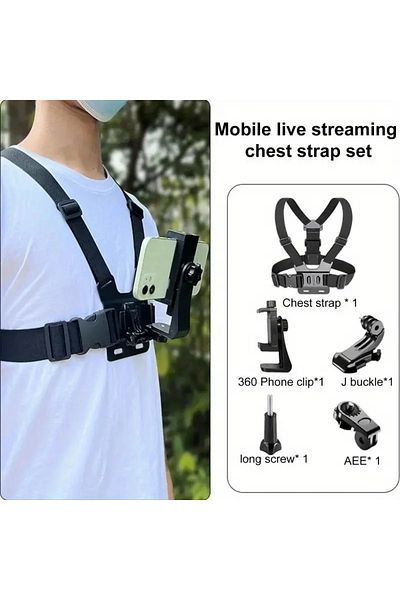 Choice black A Chest Strap Rotate Phone Mount for iphone Smart Phone Belt Body Harness Holder for Gopro Her