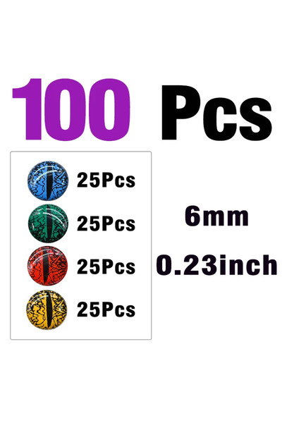 MNFT 100 قطعة من عيون الصيد ثلاثية الأبعاد MNFT مقاس 6 مم، مادة صنع طُعم الذب...