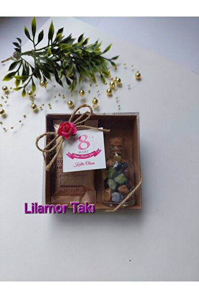 Genel Markalar 1 Adet 8 Mart Dünya Kadınlar Günü Türk Kahvesi Ve Çakıltaşı Çikolata Hediye Seti ( 1 Adet )