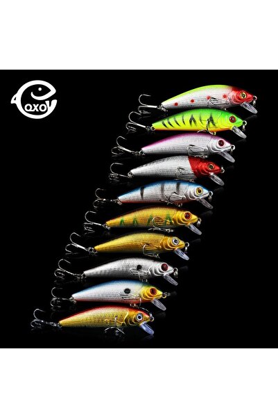 Choice 10 قطع من QXO 10 قطع/مجموعة طُعم صيد السمك المعدني الشتوي الصلب بدون شفاه 9 جرام و7.5 سم من Minnow Lure Crankbait لصيد الأسماك