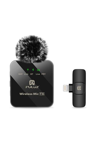 PULUZ 1 For 8-Pin PULUZ Wireless Lavalier Microphone Portable Audio Video Recording Mini Mic for iPhone An