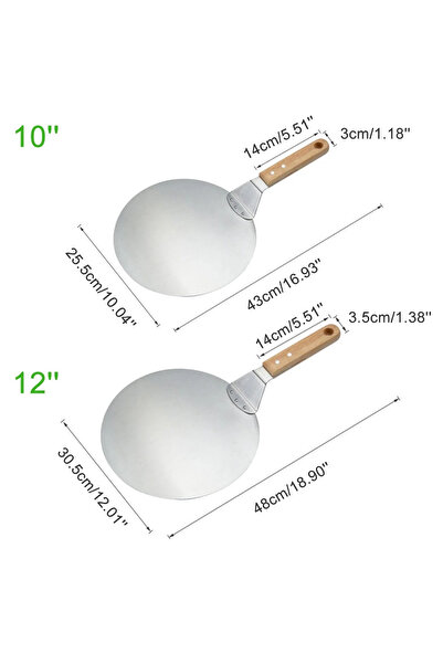 Choice قطعة واحدة من مجرفة البيتزا مقاس 12 بوصة 10/12 بوصة أدوات المعجنات الم...