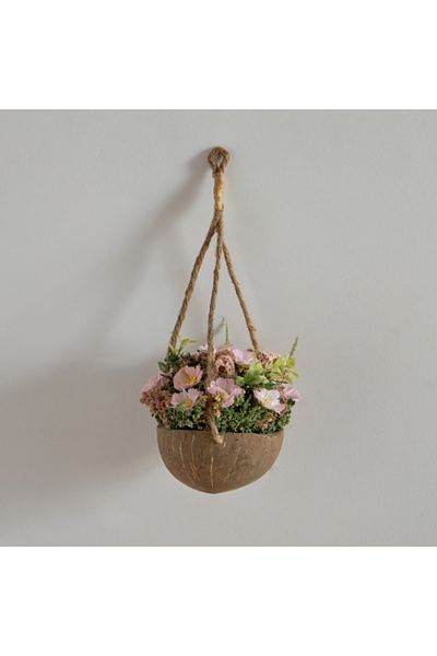 Home Box Caven Cosmos Coconut Shell Hanging Planter 15x15x16 cm