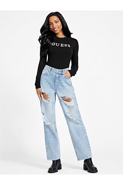 Guess Jeans Čierny sveter pre ženy jblk Guess jeans