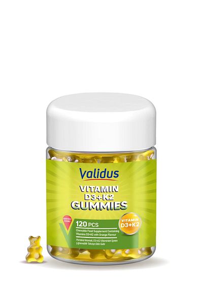 Validus 120 Gummies with Vitamin D3 and K2 - 1000 Iu, 50 Mcg