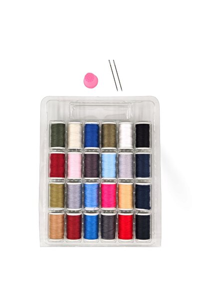 Ceysa Store Dikiş Nakış Kiti, 24 Adt Dikiş Ipi Seti, 2 Adt Dikiş Iğnesi, Yüksük, Iplik Seti