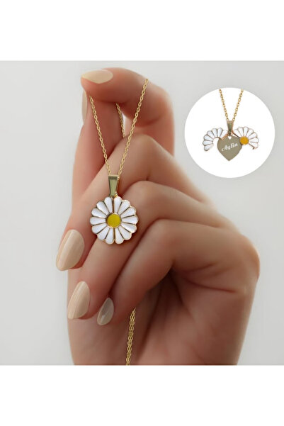 Aura Gift Shop Papatya Kolye Açılabilir Kanatlı Kişiselleştirilen Kolye