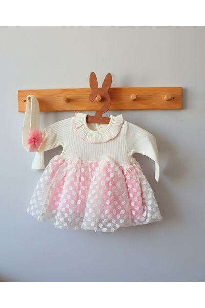 TinyAlp Eid Tutu Tutu Punatiye Detailed Baby Collar Bandana Baby Girl Dress