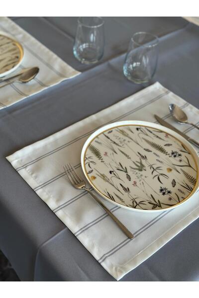 Lucien Home Çizgili Amerikan Servis Seti 4'lü