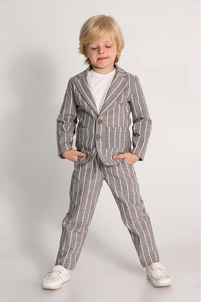 Waka Waka Striped Jacket and Underwear Linen Boy 3 Lütakım