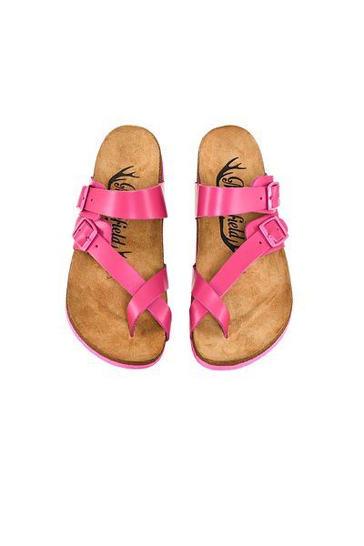Moosefield Papuci de damă din piele naturală fucsia