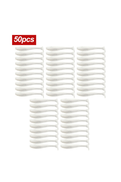 Choice 50 قطعة من طُعم الصيد الناعم الصغير، طُعم دودة ذيل حرف T، طُعم صناعي م...