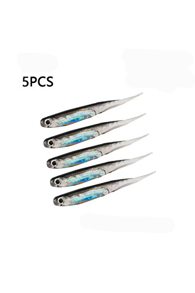 Choice مجموعة من 2 5 قطع من طُعم صيد السمك الناعم على شكل ذيل على شكل حرف T، ...