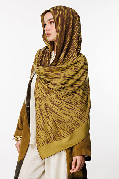 Mooncorn Σάλι διπλής όψης Selis Desen Bitter Brown-Salmon