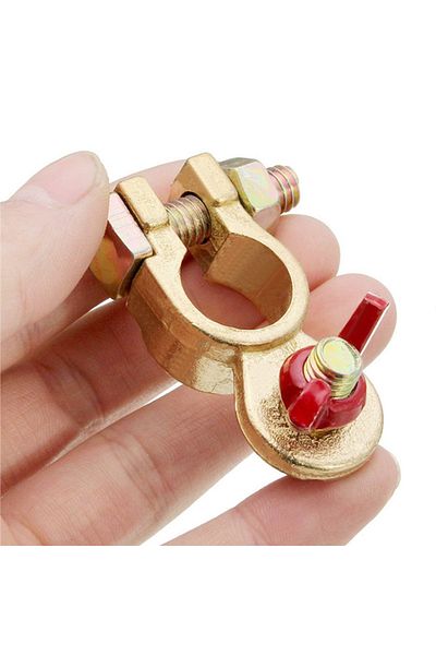 EAFC 1 Pair Car Battery Terminal Connector Clip Car Van Quick Release Battery Clip Brass Connector Aut...