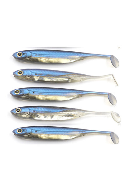 Choice 12 سم 10 جرام - 5 قطع زرقاء 5 قطع/مجموعة طُعم صيد سمك ناعم من السيليكو...