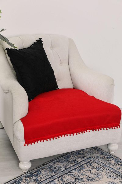 Aisha's Design Pom-Pom Armchair Cover 90X75 Cm,Ko-33T