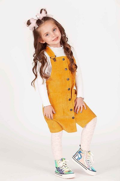 wakawakakidsstore Rochie din catifea - cu bretele reglabile si inchidere cu nasturi