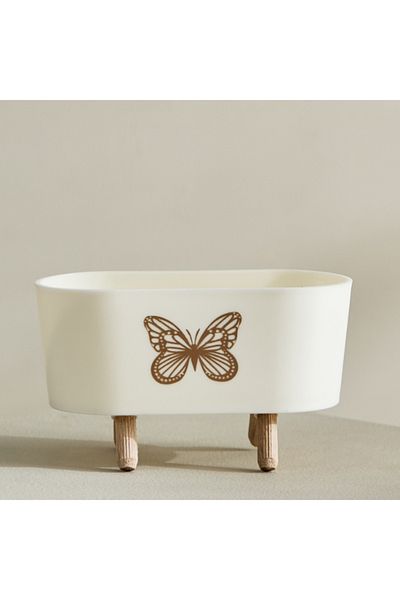 Home Box Taria Rectangular Plastic Planter with Legs 14.5x6x8.5 cm
