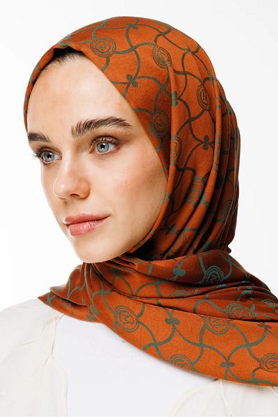 Mooncorn Σάλι διπλής όψης Marrakech Pattern Cinnamon & Emerald