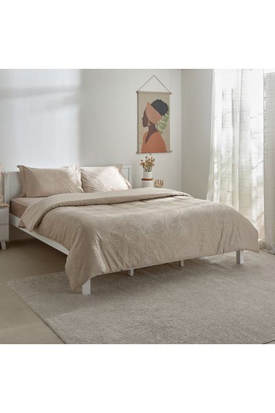 Home Box Opulent Luxe Printed 3-Piece Cotton Jacquard Queen King Duvet Cover Set 220x220 cm