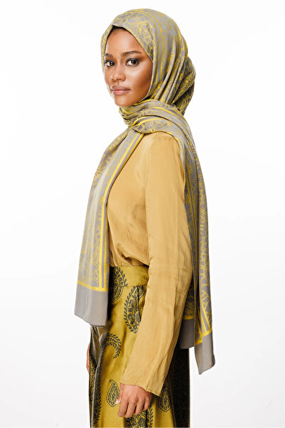 Mooncorn Темно-сірий двосторонній шарф з візерунком «Дарфаль Лавін»