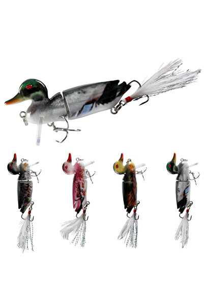 jooyoo 1 قطعة من طُعم Lua متعدد الأقسام بلون عشوائي على شكل بطة مزيفة بطول 7 ...