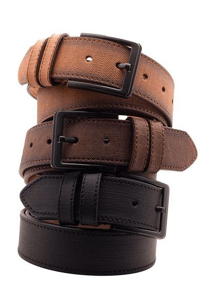 Deribond Men's Belt (3 Pieces) Suitable for Jeans and Canvas Trousers