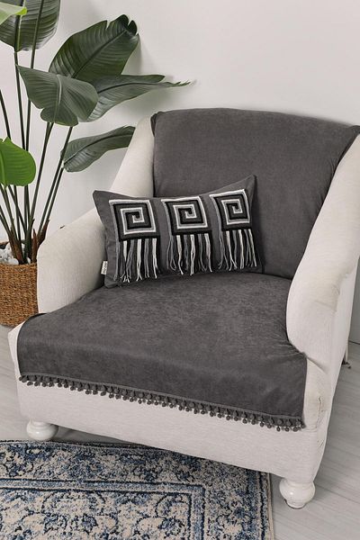 Aisha's Design غطاء كرسي بومبوم 180x75 سم،KO-34T