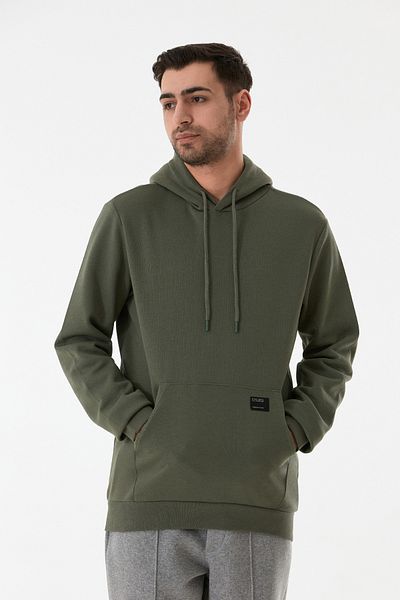 Fulla Moda Φούτερ με κουκούλα 3 κλωστών Basic Kangaroo Pocket