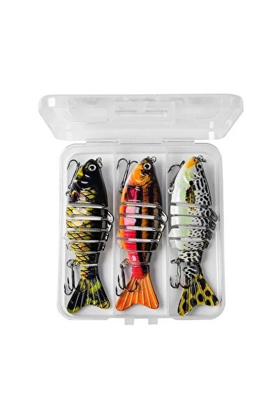 Choice1 3 قطع/صندوق من طُعم الصيد المتذبذب الشبيه بالحيوي المكون من 7 أجزاء و...