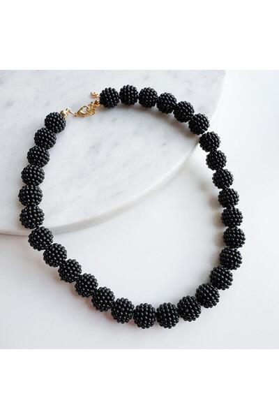 Venus Design Siyah Böğürtlen boncuk kolye