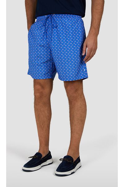 PAUL&SHARK Men's Minimal Dense Dog Fish Pattern Laced Navy Blue Swim Shorts 25415048 -N19