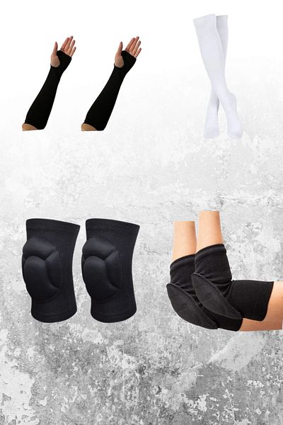 Sirius Sportswear Volleyball Knee Pad and Sleeve Set & Volleyball Heelless White Socks