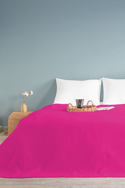 INTER Z Double Fuchsia Checkerboard Patterned Pique. Checkered Hotel Pique 200 X 230