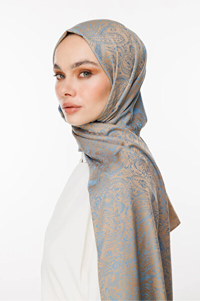 Mooncorn Velora Pattern Σάλι Διπλής Όψης Βιζόν-Τιρκουάζ