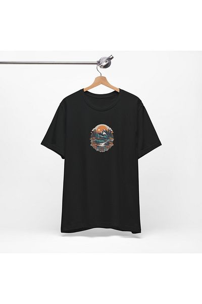 IVART Unisex Outdoor Spirit Camping and Nature εμπριμέ 100% βαμβακερό μπλουζάκι με κοντό μανίκι