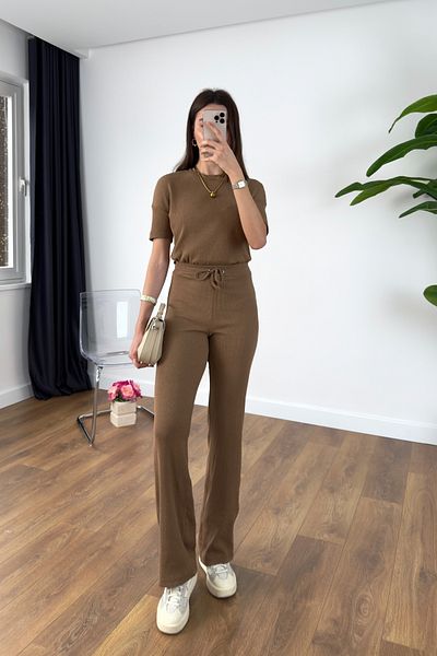 BİRCANÇİL Sanlat Camel Short Sleeve Corded Suit